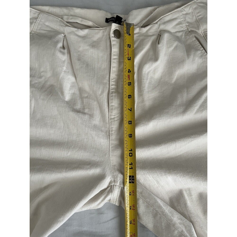 Eileen Fisher White Denim Straight Leg High Rise Ankle Organic Cotton Sz 16 - Picture 9 of 9